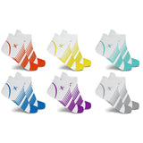 6-Pairs: Ultra V-Striped Ankle Compression Socks White Colored Health & Wellness - Tophatter Daily Deals