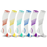 6-Pairs: Ultra V-Striped Knee-Length Compression Socks Colored Health & Wellness - Tophatter Daily Deals