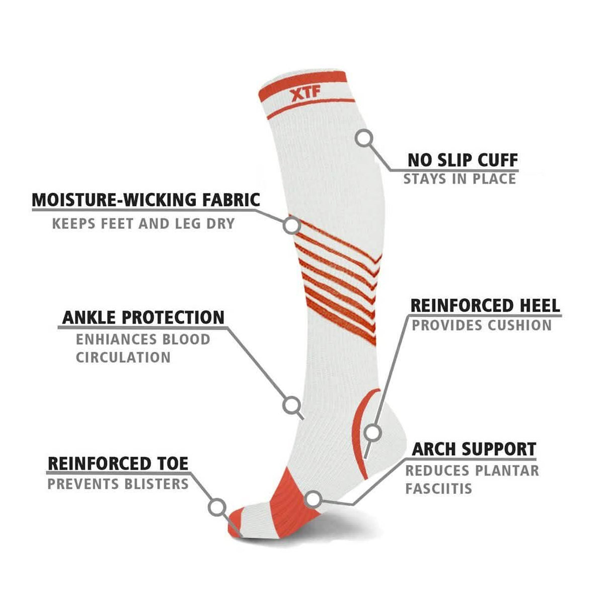 6-Pairs: Ultra V-Striped Knee-Length Compression Socks Health & Wellness - Tophatter Daily Deals