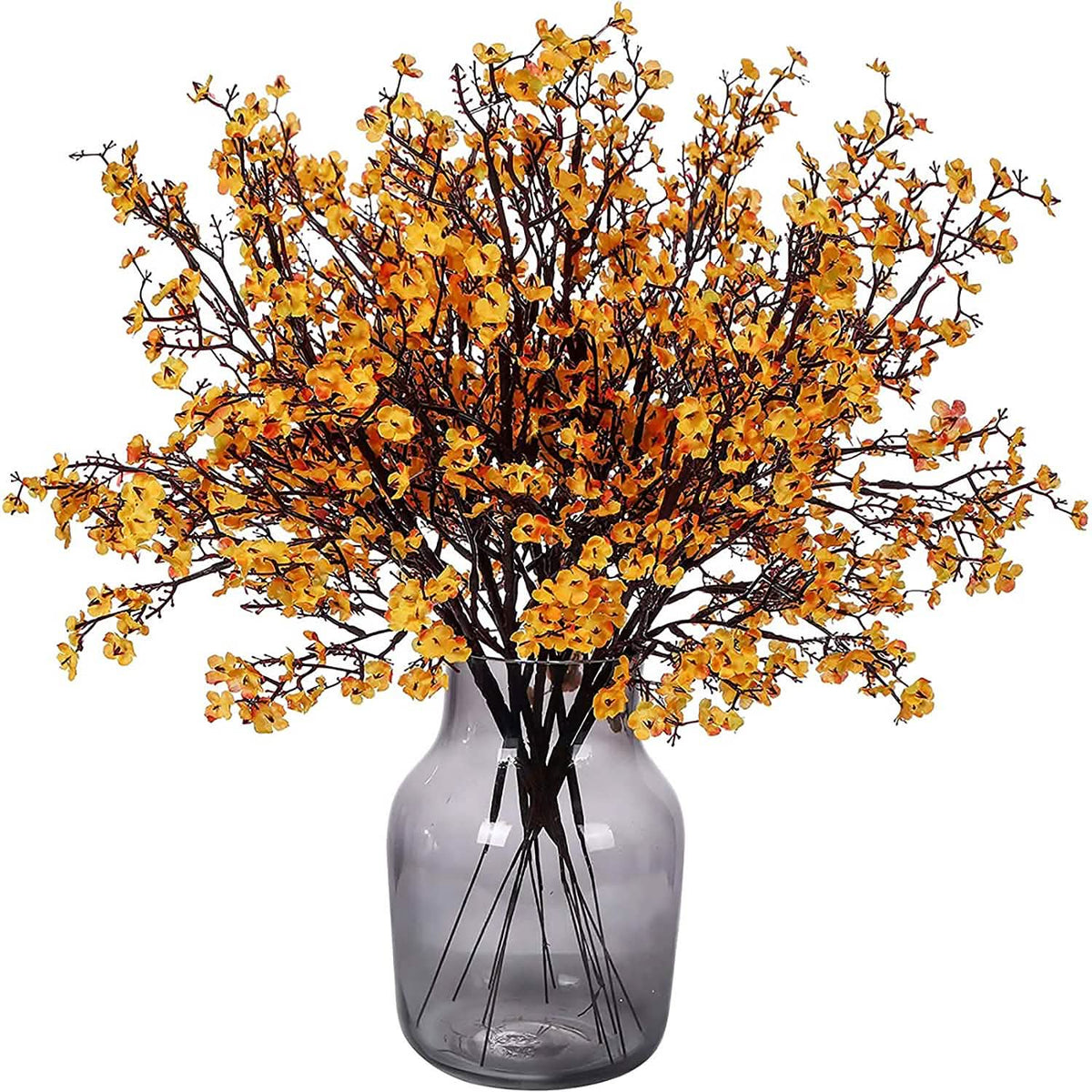 6-Piece: Baby's Breath Artificial Gypsophila Bouquet Orange Furniture & Decor - Tophatter Daily Deals
