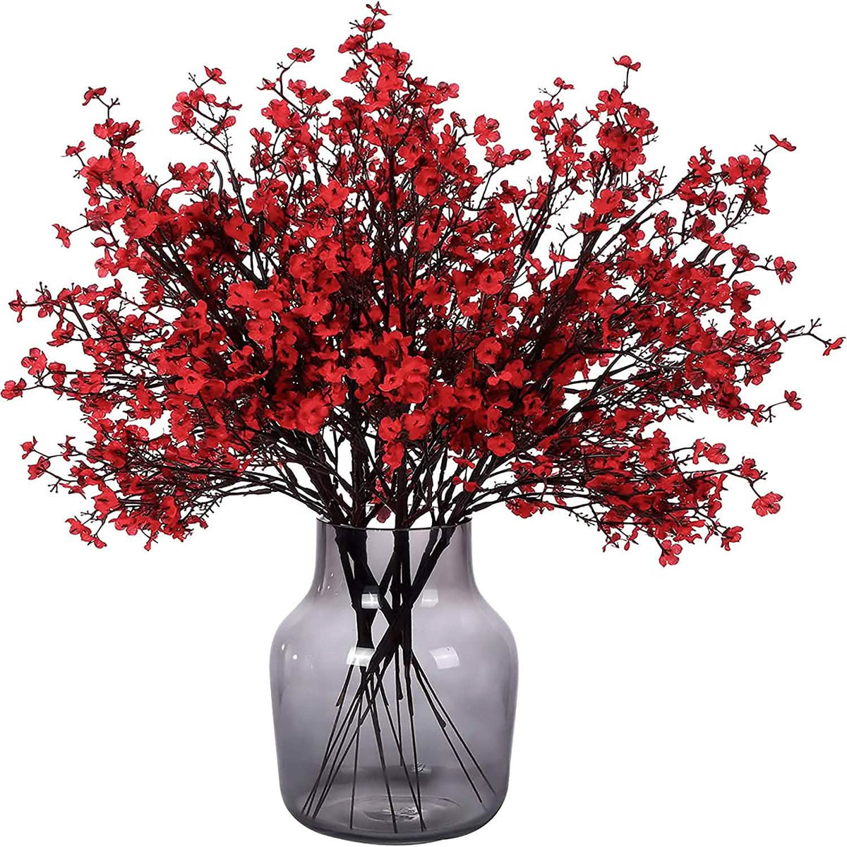 6-Piece: Baby's Breath Artificial Gypsophila Bouquet Red Furniture & Decor - Tophatter Daily Deals