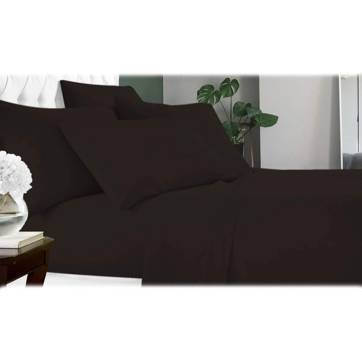 6-Piece: Luxury Home Cool Bamboo-Fiber Sheet Set Chocolate Bedding - Tophatter Daily Deals