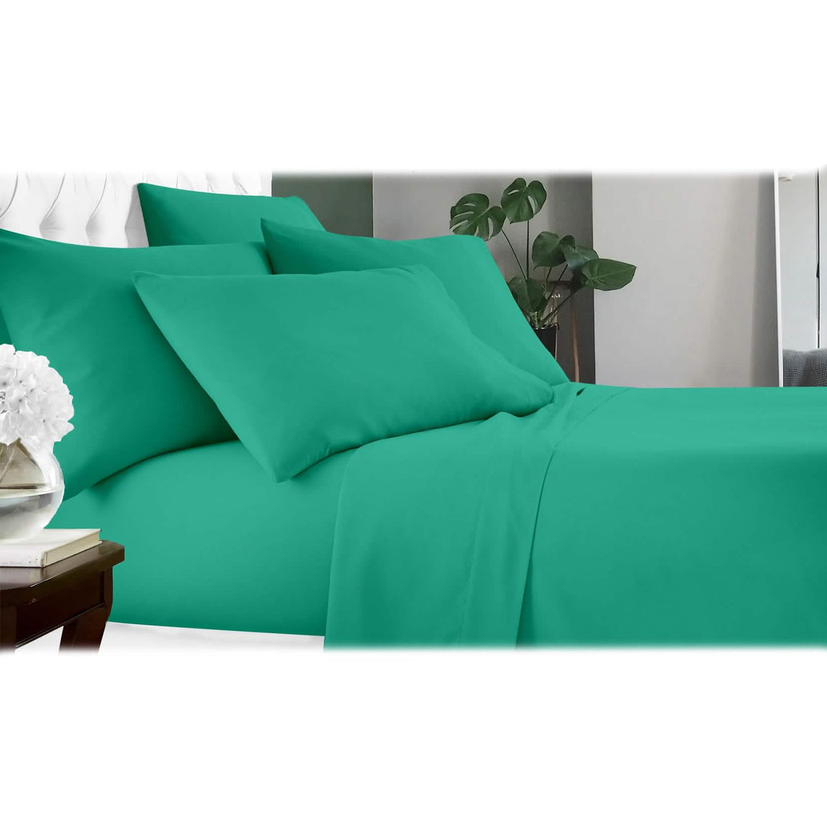 6-Piece: Luxury Home Cool Bamboo-Fiber Sheet Set Turquoise Bedding - Tophatter Daily Deals