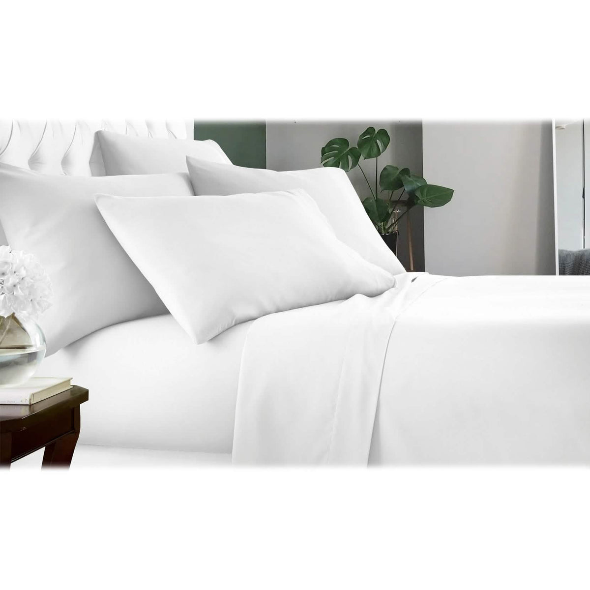 6-Piece: Luxury Home Cool Bamboo-Fiber Sheet Set White Bedding - Tophatter Daily Deals