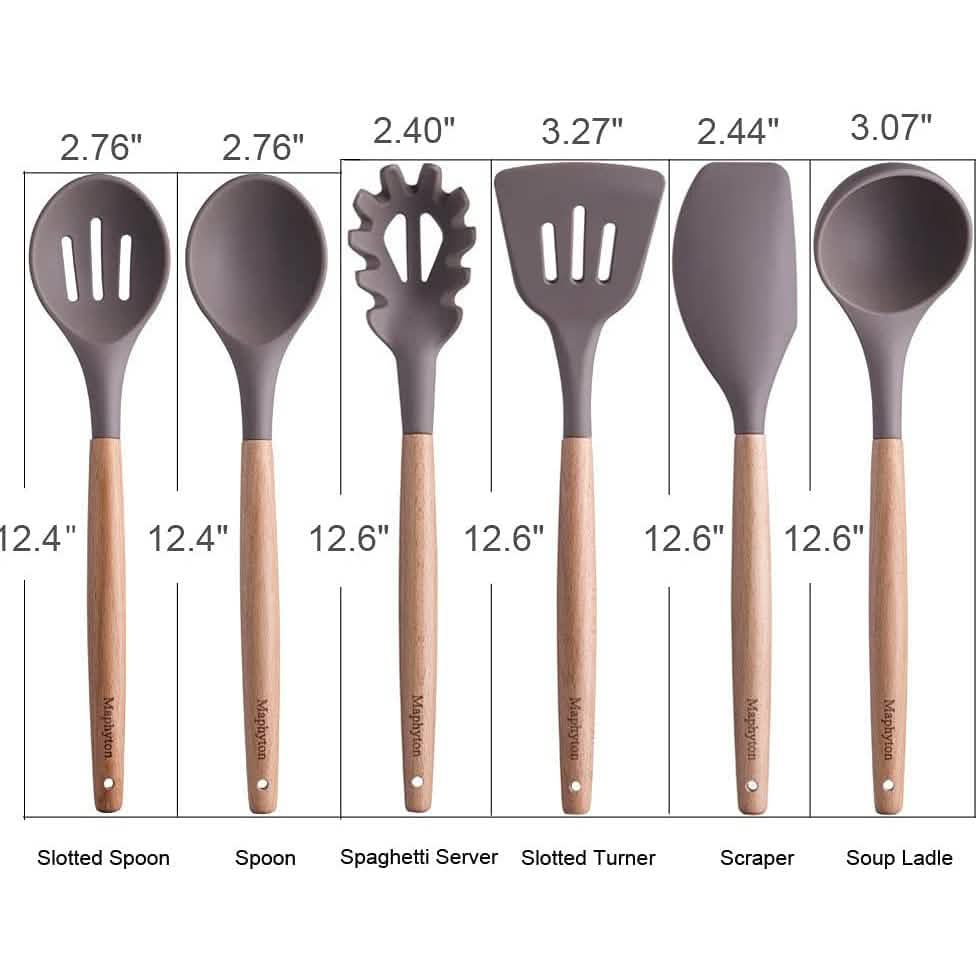 6-Piece: Maphyton Nonstick Silicone Cooking Utensils Set Kitchen Tools & Gadgets - Tophatter Daily Deals