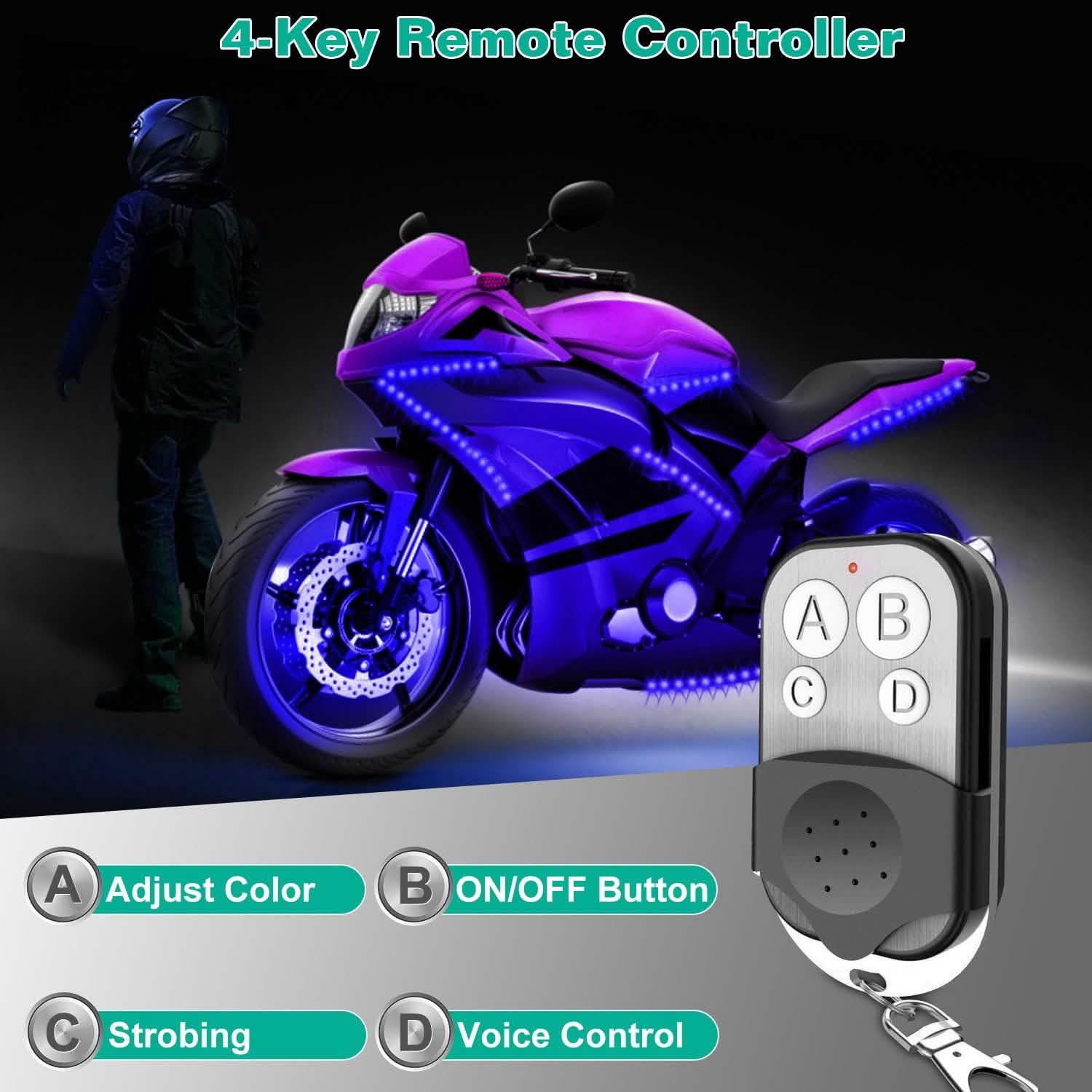 6-Piece: Motorcycle LED Light Strips Automotive - Tophatter Daily Deals