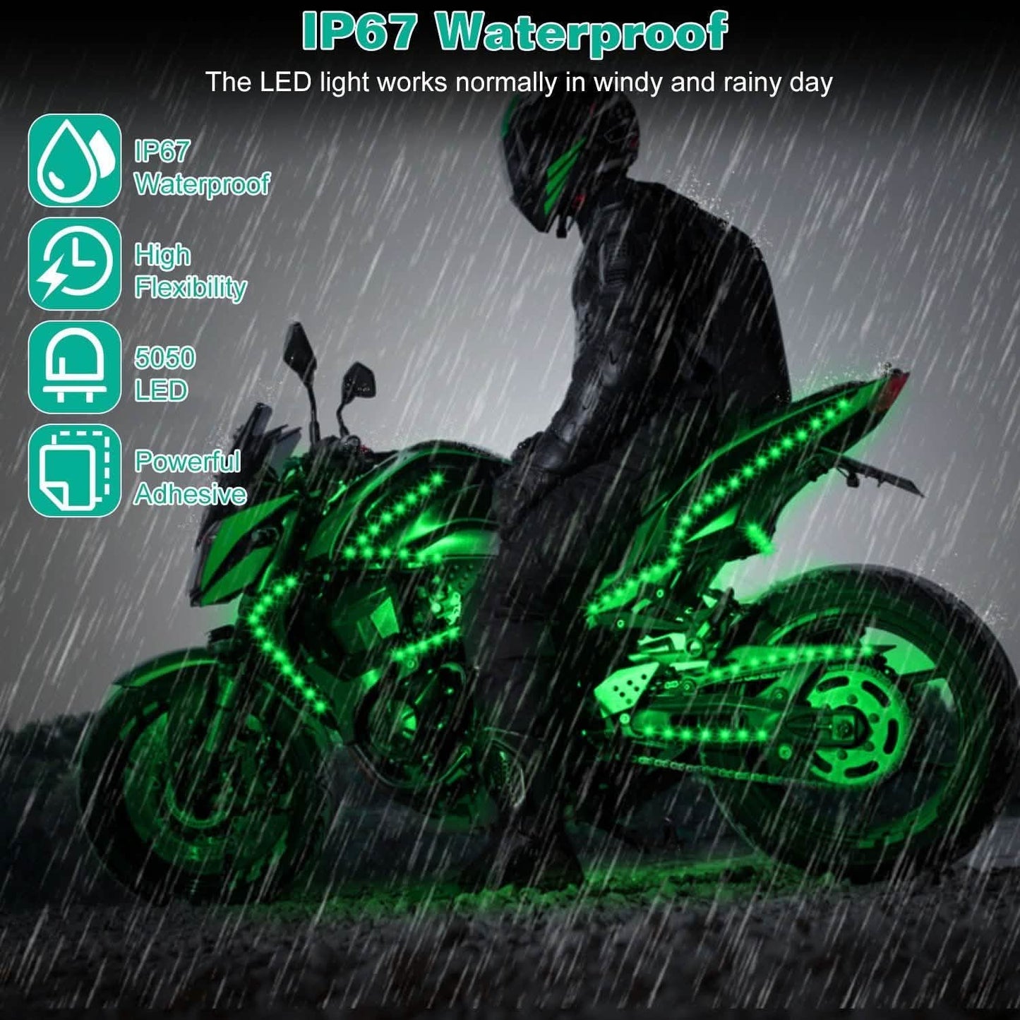 6-Piece: Motorcycle LED Light Strips Automotive - Tophatter Daily Deals