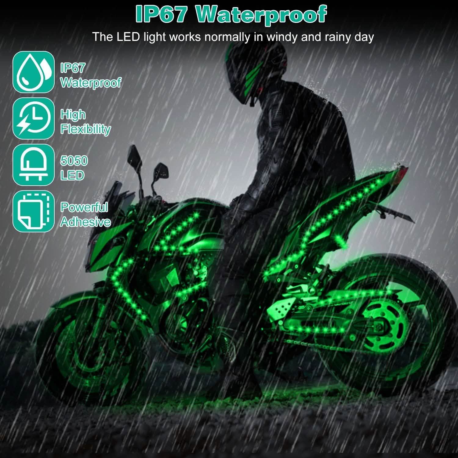 6-Piece: Motorcycle LED Light Strips Automotive - Tophatter Daily Deals