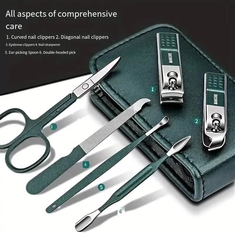 6-Piece: Nail Clipper Set with Zipper Travel Case Beauty & Personal Care - Tophatter Daily Deals
