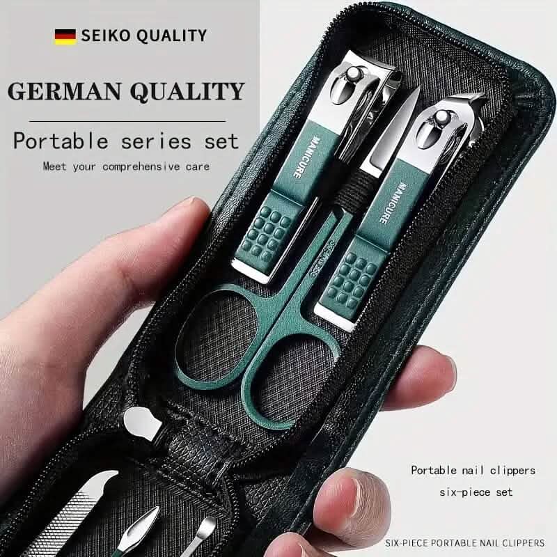6-Piece: Nail Clipper Set with Zipper Travel Case Beauty & Personal Care - Tophatter Daily Deals