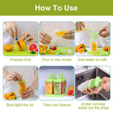 6-Piece: Popsicle Molds Reusable Ice Cream DIY Ice Pop Maker Kitchen Tools & Gadgets - Tophatter Daily Deals