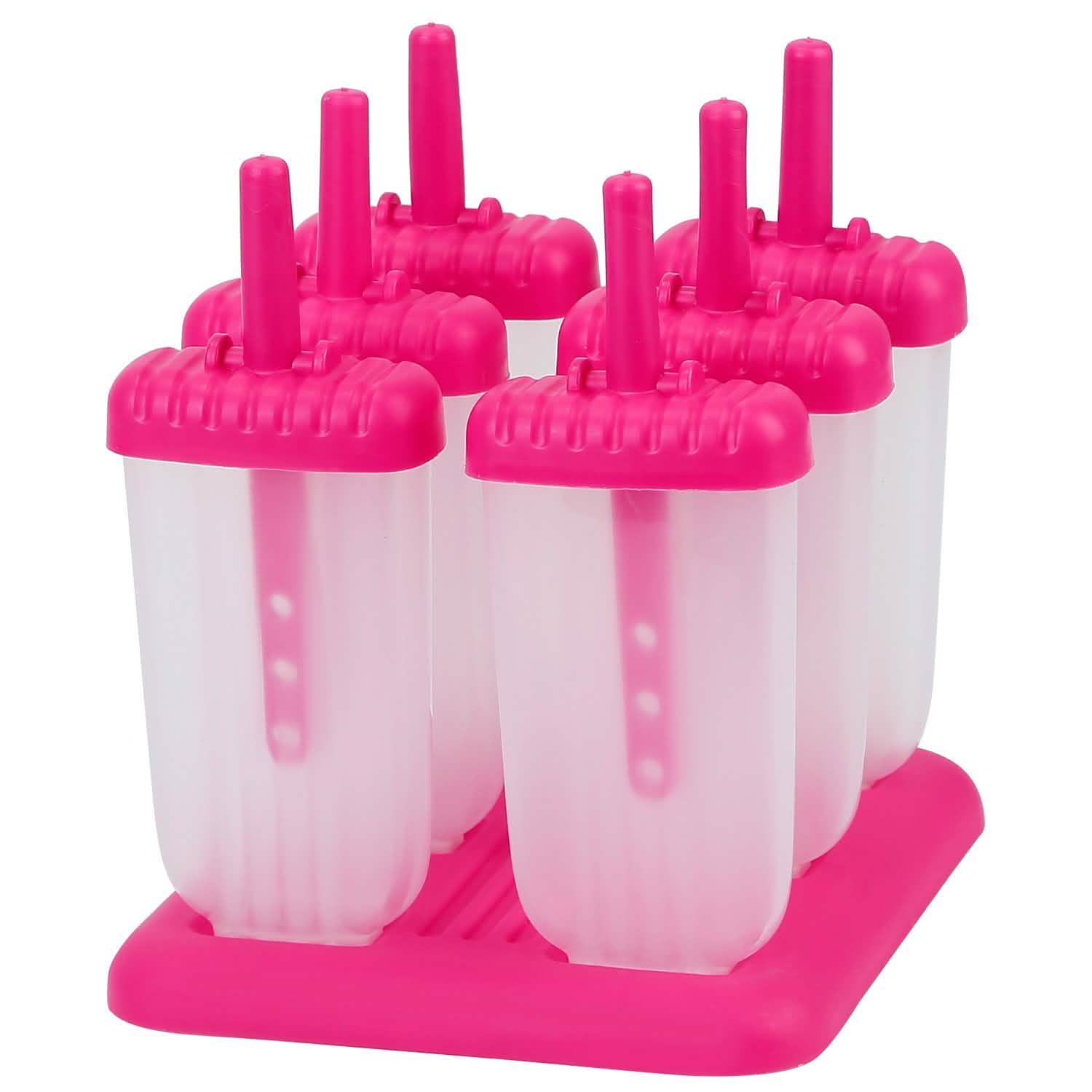 6-Piece: Popsicle Molds Reusable Ice Cream DIY Ice Pop Maker Kitchen Tools & Gadgets - Tophatter Daily Deals