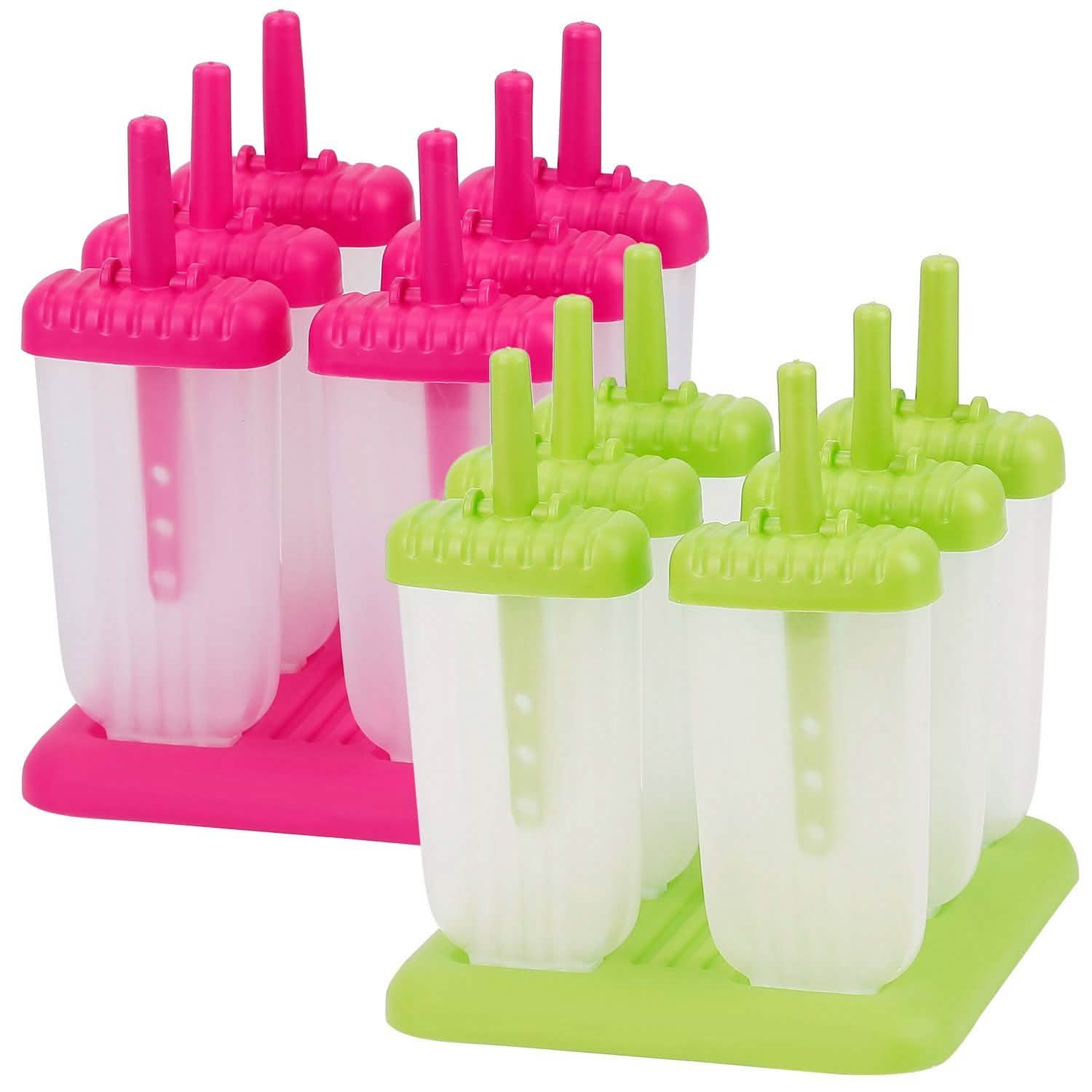 6-Piece: Popsicle Molds Reusable Ice Cream DIY Ice Pop Maker Kitchen Tools & Gadgets - Tophatter Daily Deals