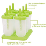 6-Piece: Popsicle Molds Reusable Ice Cream DIY Ice Pop Maker Kitchen Tools & Gadgets - Tophatter Daily Deals