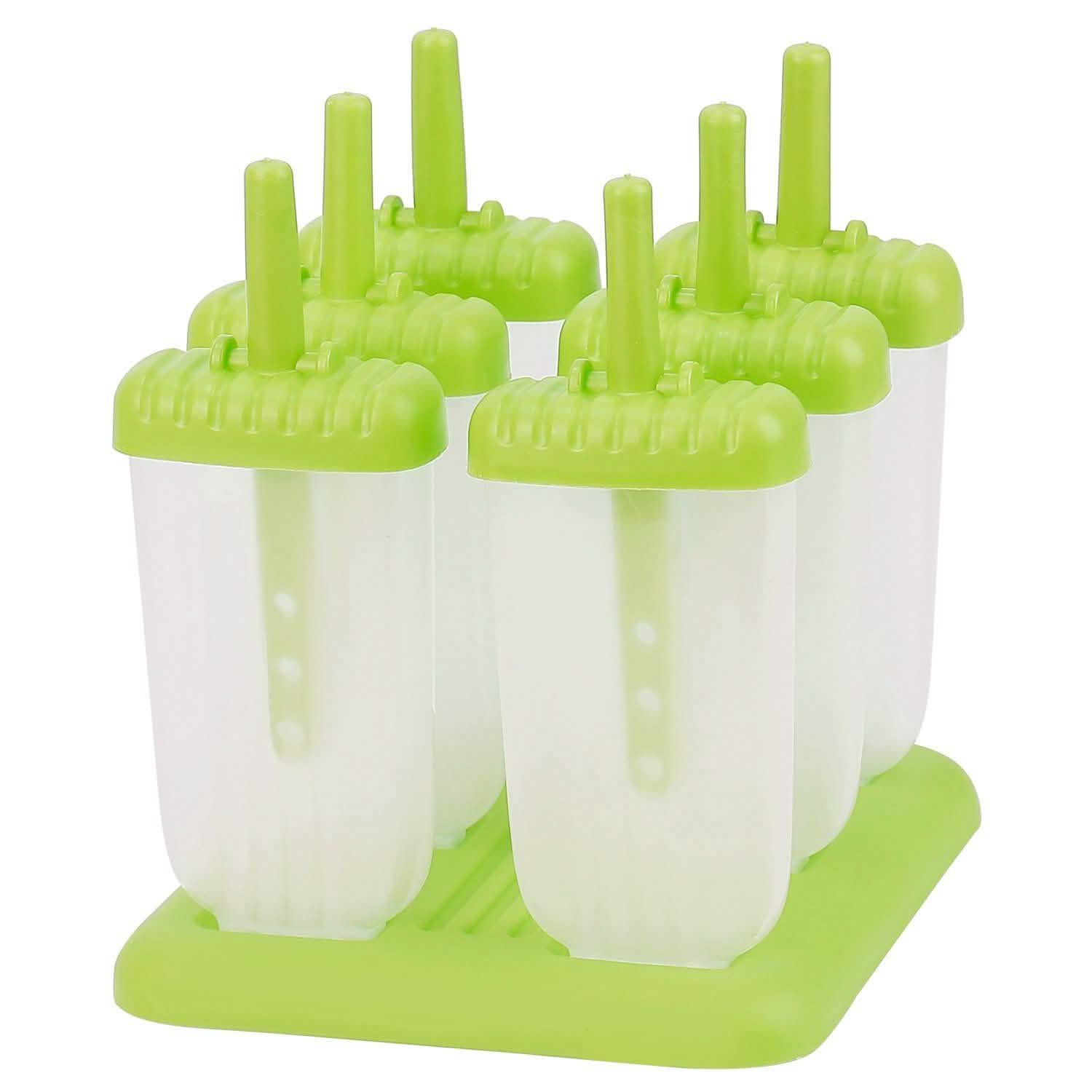 6-Piece: Popsicle Molds Reusable Ice Cream DIY Ice Pop Maker Kitchen Tools & Gadgets - Tophatter Daily Deals