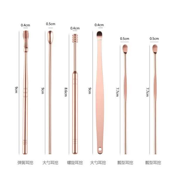 6-Piece: Portable Stainless Steel Ear Pick Set Beauty & Personal Care - Tophatter Daily Deals