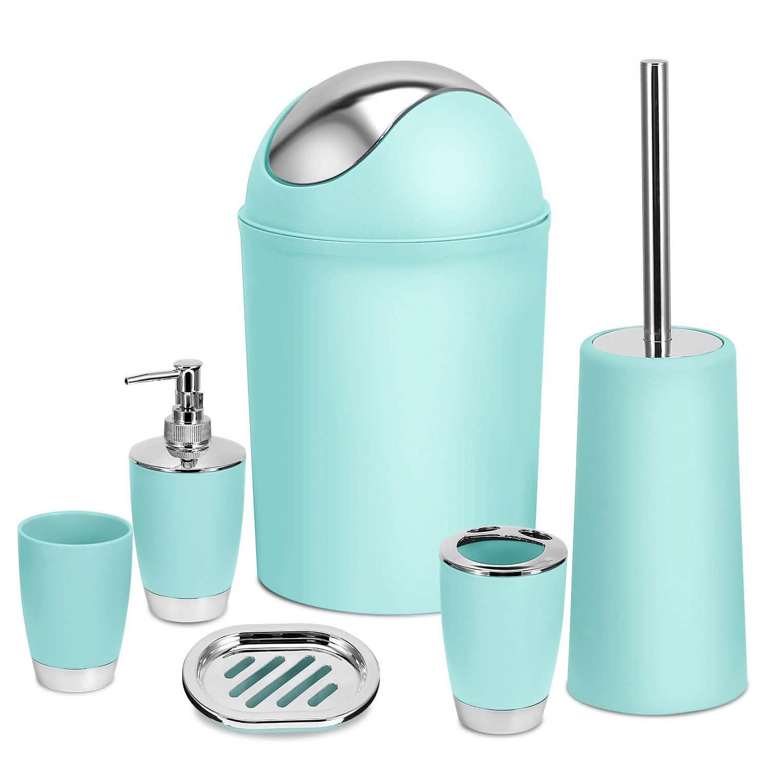 6-Piece Set: Bathroom Accessories Aqua Bath - Tophatter Daily Deals