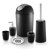 6-Piece Set: Bathroom Accessories Black Bath - Tophatter Daily Deals