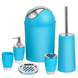6-Piece Set: Bathroom Accessories Blue Bath - Tophatter Daily Deals