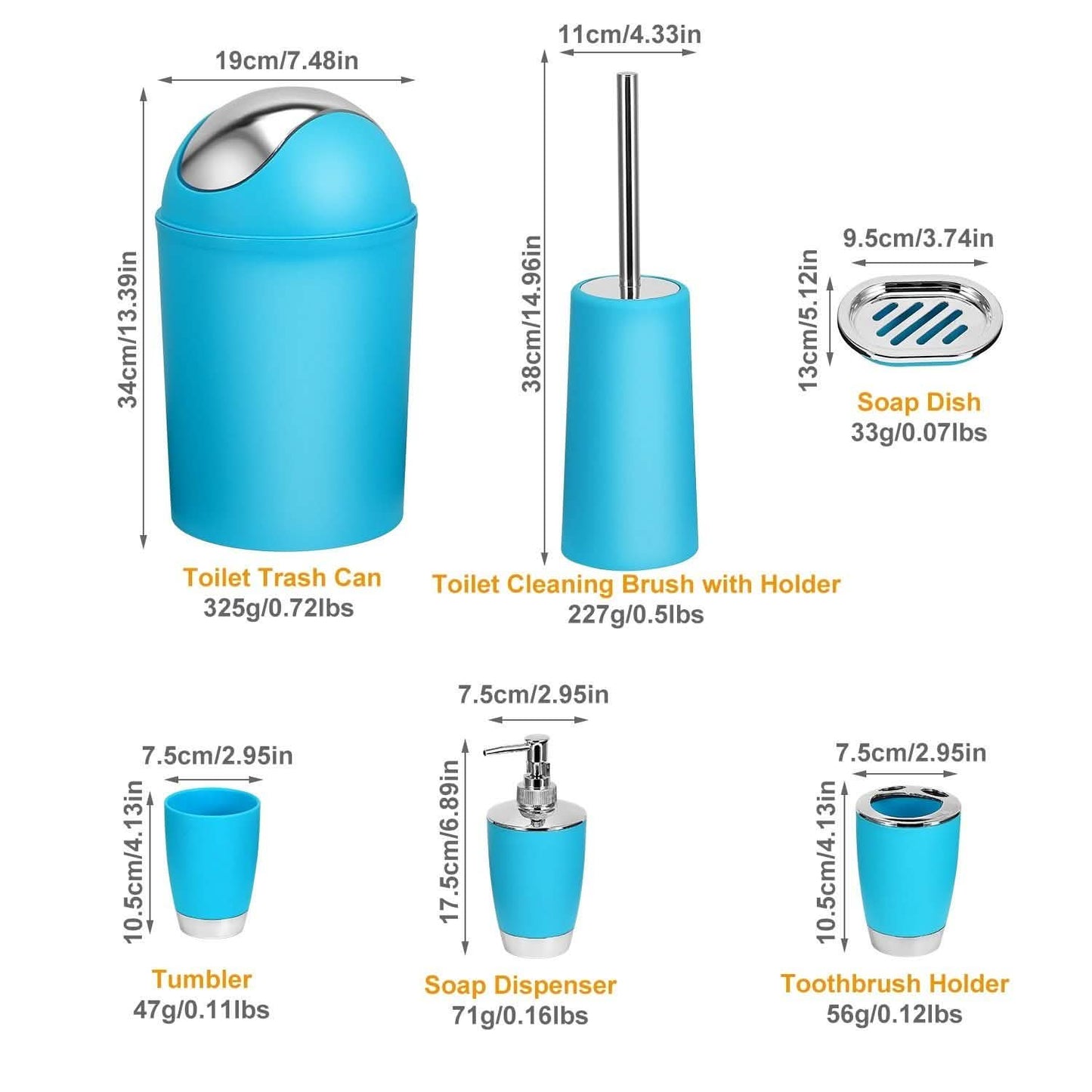 6-Piece Set: Bathroom Accessories Bath - Tophatter Daily Deals