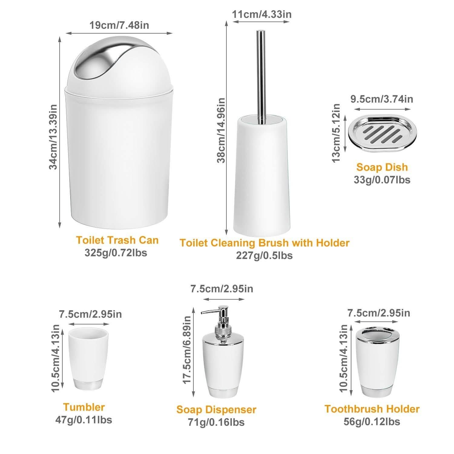 6-Piece Set: Bathroom Accessories Bath - Tophatter Daily Deals