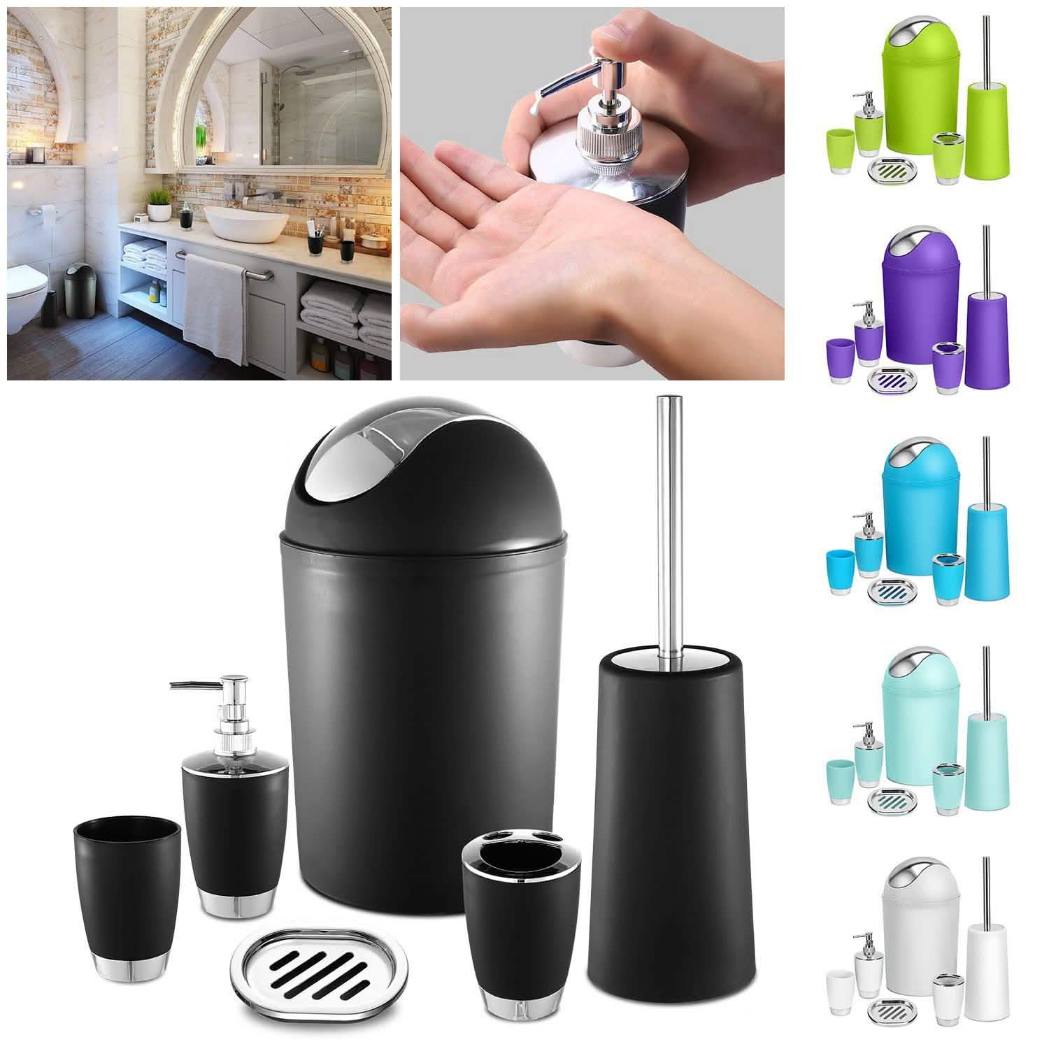 6-Piece Set: Bathroom Accessories Bath - Tophatter Daily Deals