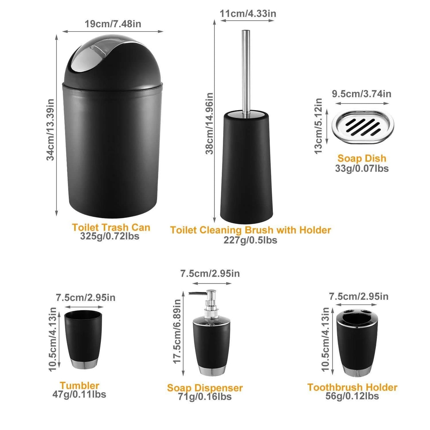 6-Piece Set: Bathroom Accessories Bath - Tophatter Daily Deals