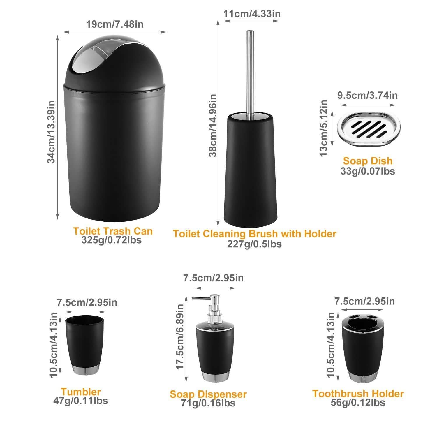6-Piece Set: Bathroom Accessories Bath - Tophatter Daily Deals