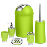 6-Piece Set: Bathroom Accessories Green Bath - Tophatter Daily Deals