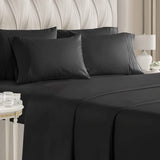 6-Piece Set: Hotel Luxury Bed Sheets Black Bedding - Tophatter Daily Deals