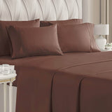6-Piece Set: Hotel Luxury Bed Sheets Brown Bedding - Tophatter Daily Deals
