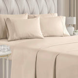 6-Piece Set: Hotel Luxury Bed Sheets Cream Bedding - Tophatter Daily Deals