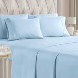 6-Piece Set: Hotel Luxury Bed Sheets Light Blue Bedding - Tophatter Daily Deals