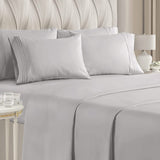 6-Piece Set: Hotel Luxury Bed Sheets Light Gray Bedding - Tophatter Daily Deals