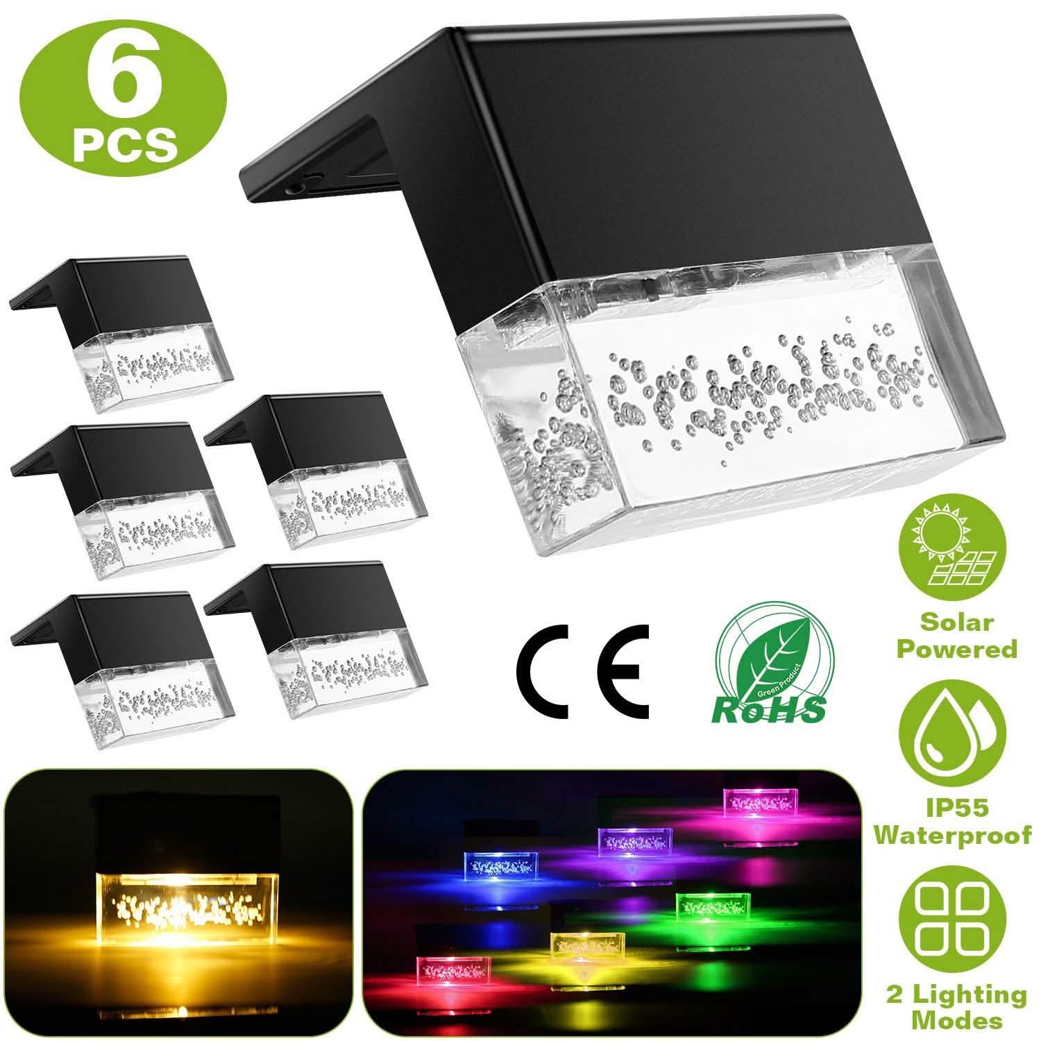 6-Piece: Solar Powered Acrylic Bubbles Decorative Deck Lights Outdoor Lighting - Tophatter Daily Deals