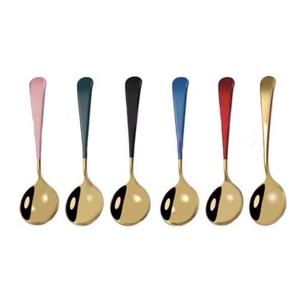 6-Piece: Stainless Steel Spoon Gold Wine & Dining - Tophatter Daily Deals