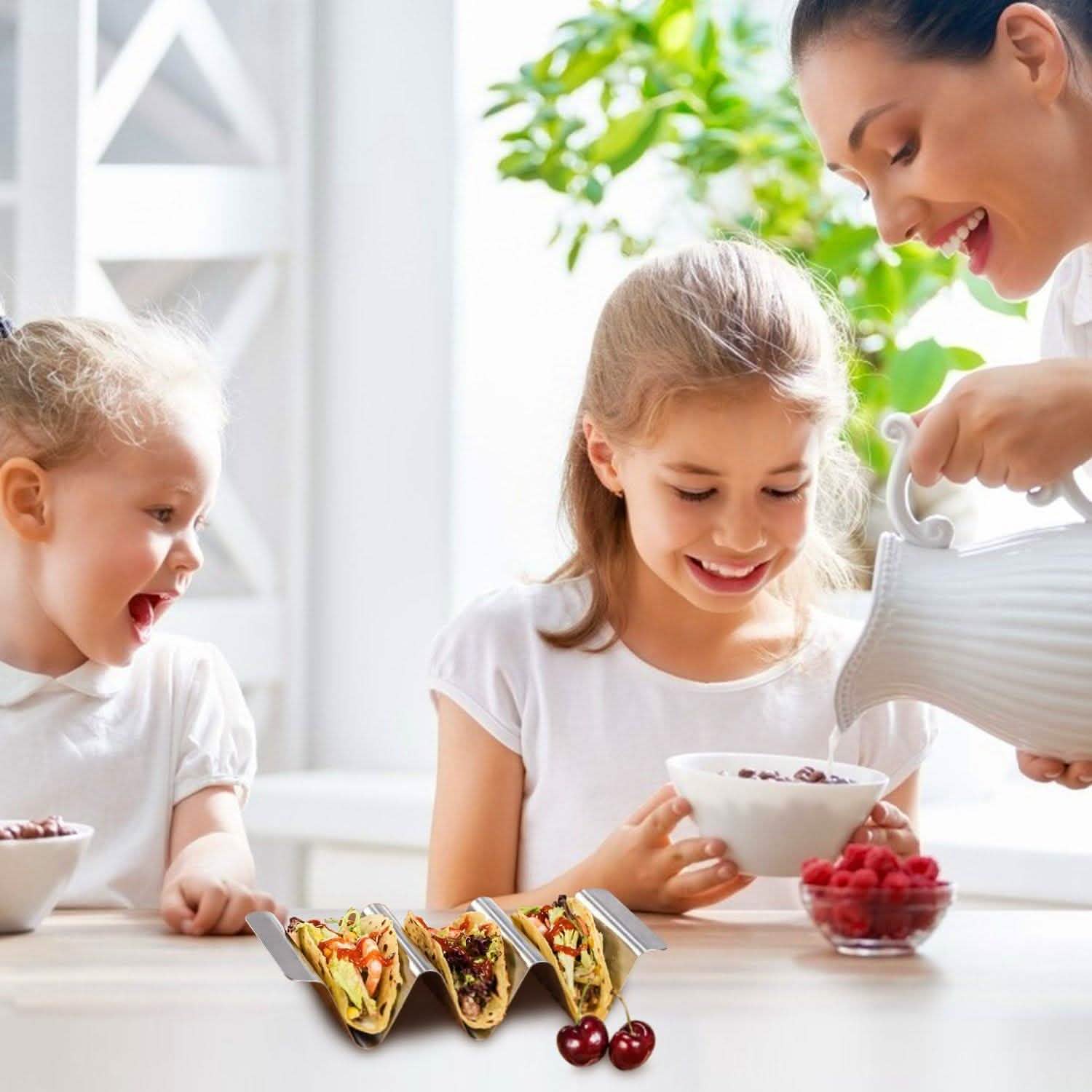 6-Piece: Stainless Steel Taco Holders Kitchen Tools & Gadgets - Tophatter Daily Deals