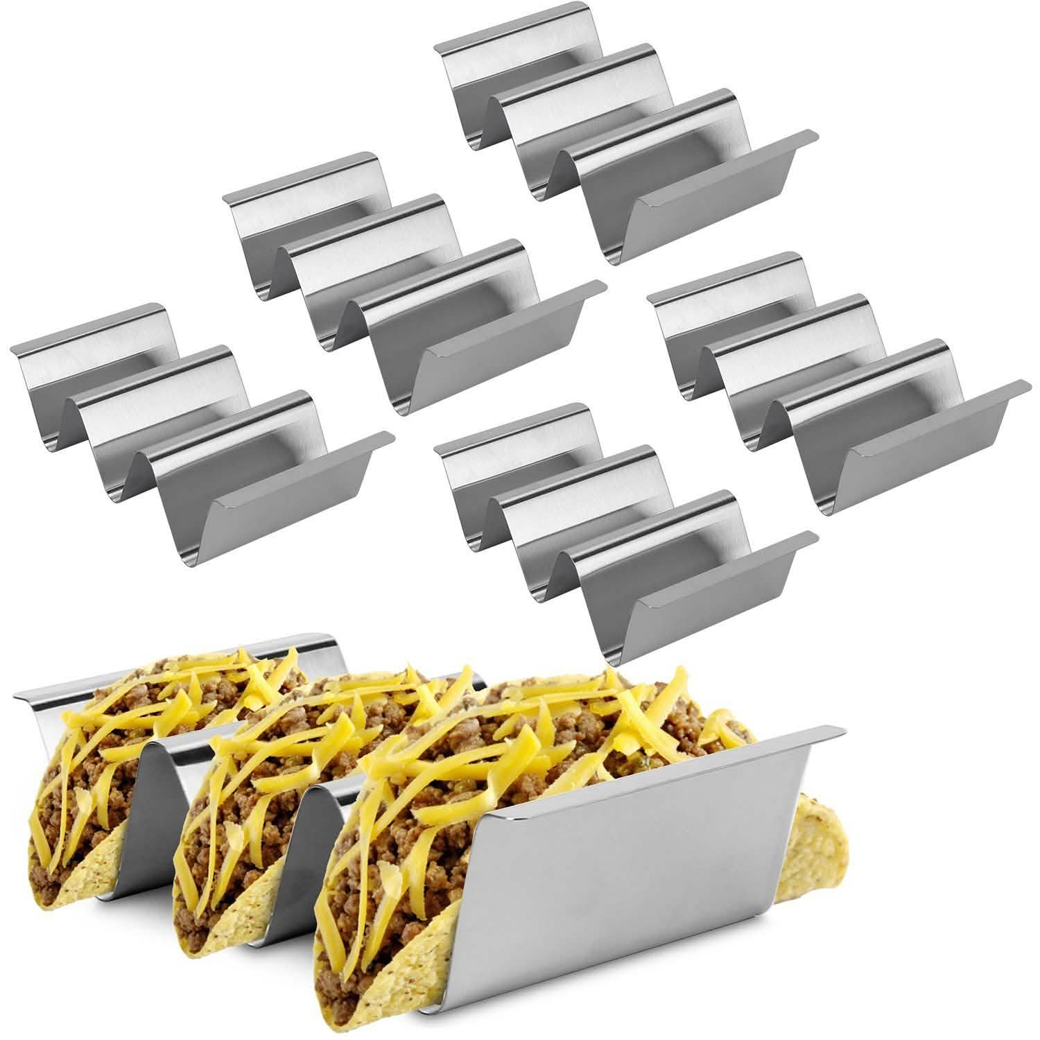 6-Piece: Stainless Steel Taco Holders Kitchen Tools & Gadgets - Tophatter Daily Deals