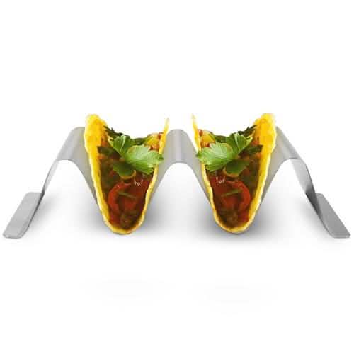 6-Piece: Stainless Steel Taco Holders Kitchen Tools & Gadgets - Tophatter Daily Deals