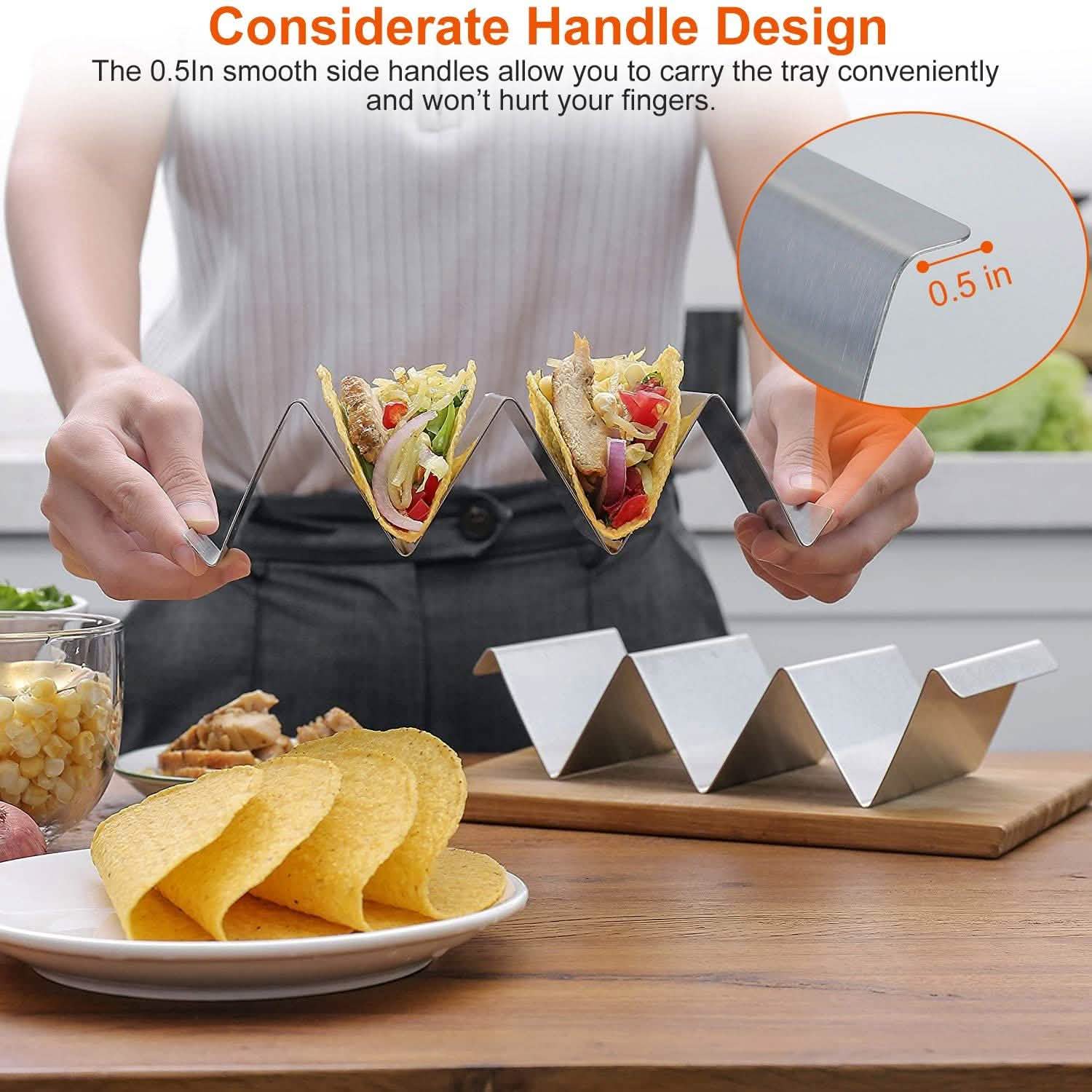 6-Piece: Stainless Steel Taco Holders Kitchen Tools & Gadgets - Tophatter Daily Deals