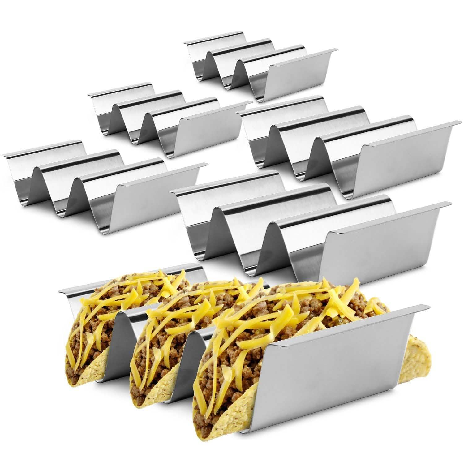 6-Piece: Stainless Steel Taco Holders Kitchen Tools & Gadgets - Tophatter Daily Deals