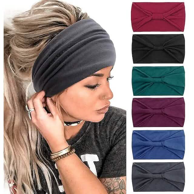 6-Piece: Wide Boho Bandeau Head Bands for Women Set 1 Headbands & Hair Accessories - Tophatter Daily Deals