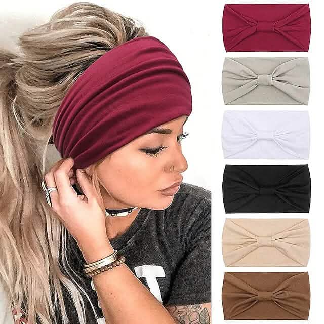 6-Piece: Wide Boho Bandeau Head Bands for Women Set 2 Headbands & Hair Accessories - Tophatter Daily Deals
