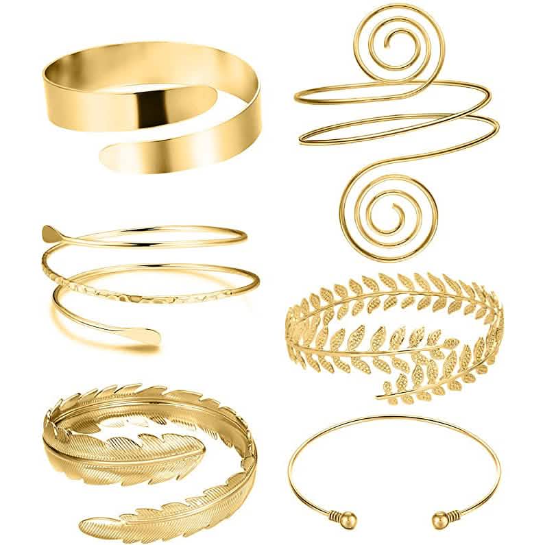 6-Piece: Women's Arm Band Cuff Bracelet Bracelets - Tophatter Daily Deals
