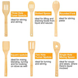 6-Pieces: Cooking Utensil Bamboo Wooden Spoons Kitchen Tools & Gadgets - Tophatter Daily Deals