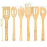 6-Pieces: Cooking Utensil Bamboo Wooden Spoons Kitchen Tools & Gadgets - Tophatter Daily Deals