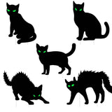 6-Pieces: Glow in the Dark Halloween Yard Sign Decorations with 12 Stakes Cat Seasonal Decor - Tophatter Daily Deals