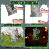 6-Pieces: Glow in the Dark Halloween Yard Sign Decorations with 12 Stakes Seasonal Decor - Tophatter Daily Deals