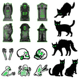 6-Pieces: Glow in the Dark Halloween Yard Sign Decorations with 12 Stakes Seasonal Decor - Tophatter Daily Deals
