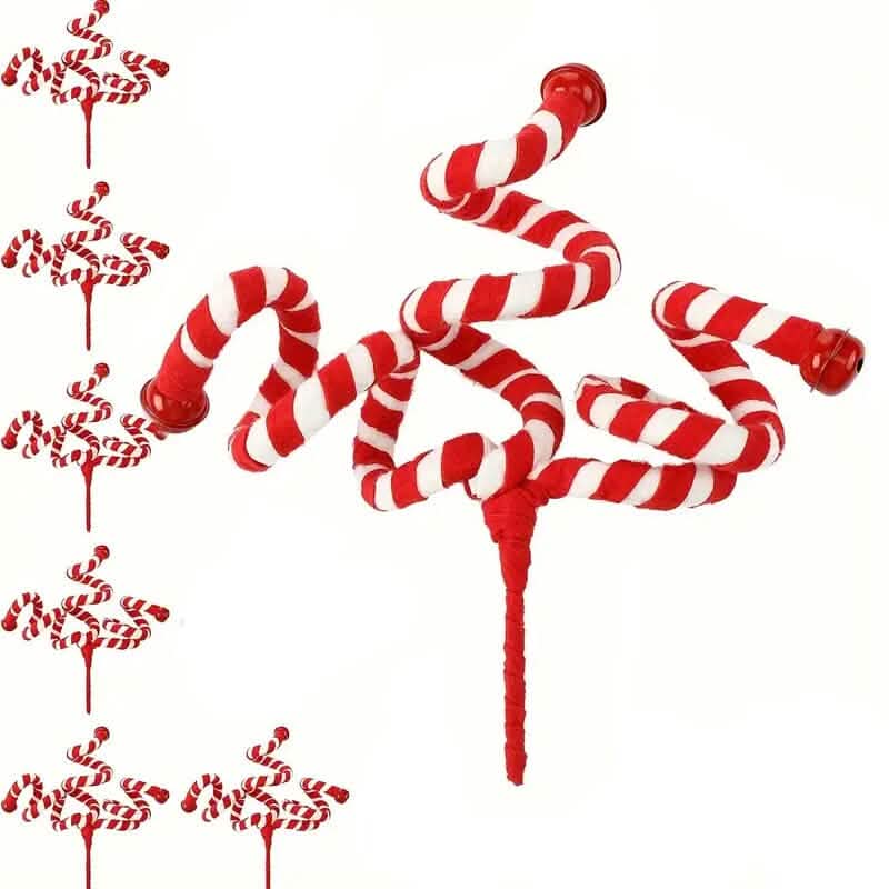 6-Pieces: Red White Candy Christmas Tree Decorations Seasonal Decor - Tophatter Daily Deals
